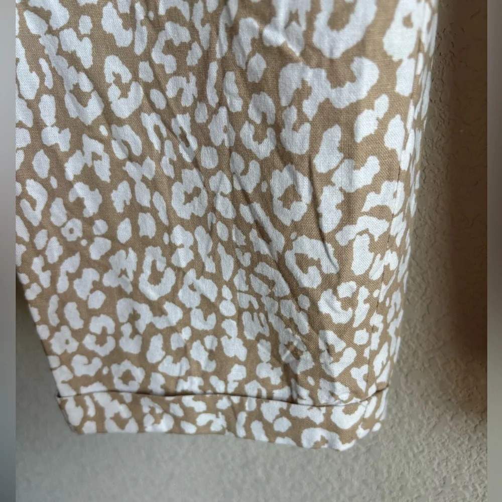 J. Crew Leopard Print Linen Blend Drawstring Pant… - image 3